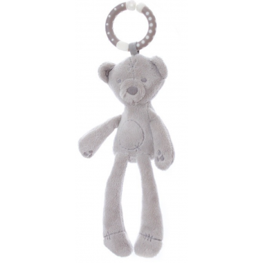 Игрушка-подвеска Серый мишка с погремушкой