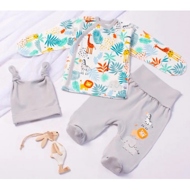 Комплект 3 ед. RoyalBaby Зебры и жирафики р.56, 0-3 мес