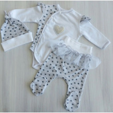 Комплект 3 ед. RoyalBaby Звездочки с фатином р.56, 0-3 мес Комплект 3 ед. RoyalBaby Звездочки с фатином р.56, 0-3 мес