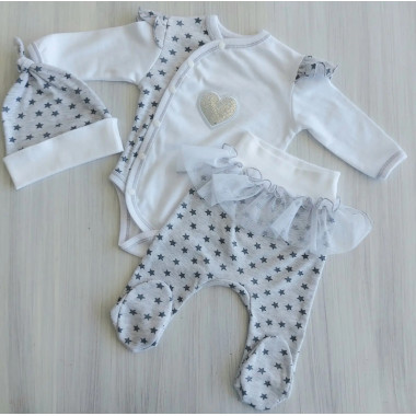 Комплект 3 ед. RoyalBaby Звездочки с фатином р.56, 0-3 мес