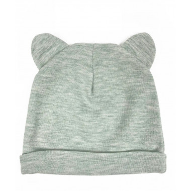 Шапочка Baby Body 0-6 мес  (38 см) Меланж изумрудно-серый с ушками №52