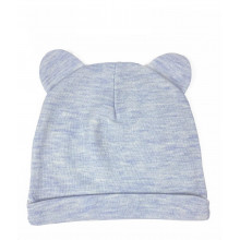 Шапочка Baby Body 0-6 мес Меланж голубой с ушками №50 - 38 см