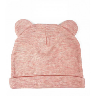 Шапочка Baby Body 0-6 мес Меланж розовый с ушками №53 - 38 см