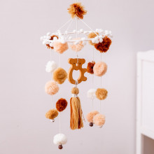 Музыкальный Эко мобиль-каруселька для кроватки Мишка с бумбонами (Ручная работа)