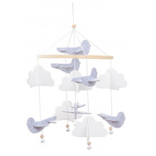 Музыкальный Эко мобиль-каруселька для кроватки Птички (Ручная работа)