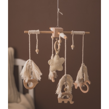 Музыкальный Эко мобиль-каруселька для кроватки Звездочка (Ручная работа)