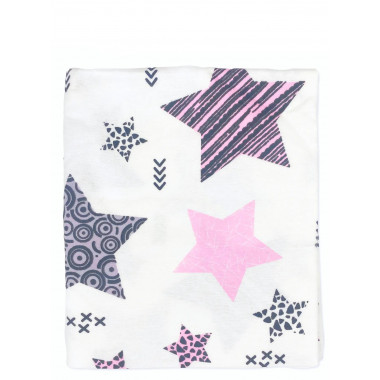 Фланелевая пеленка байковая Розовые звездочки #4