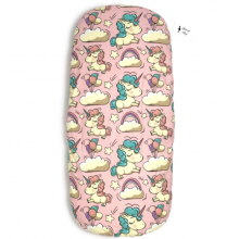 Простынь на резинке в коляску Единороги арт.КЛ-1