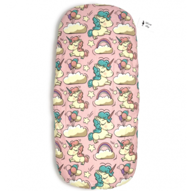 Простынь на резинке в коляску Единороги арт.КЛ-1