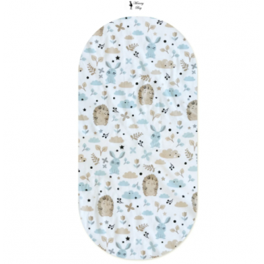 Простынь на резинке в коляску Ежики и зайчики арт.КЛ-19