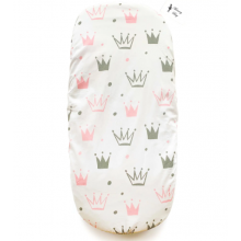 Простынь на резинке в коляску Розовые Короны арт. КЛ-6 Простынь на резинке в коляску Розовые Короны арт. КЛ-6