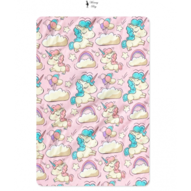 Простынь на резинке в детскую кроватку Единороги арт. СТ-1