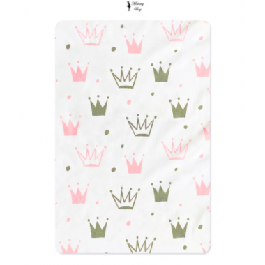 Простынь на резинке в детскую кроватку Розовые Короны арт.СТ-6