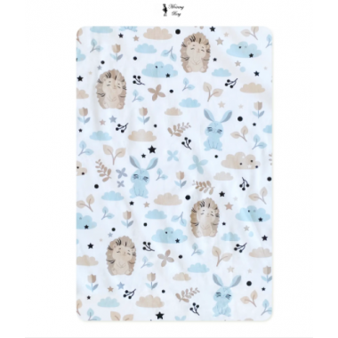 Простынь на резинке в детскую кроватку Ежики и зайчики №19