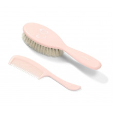 Щетка и расческа для волос с натуральной мягкой щетиной Розовые BabyOno Щетка и расческа для волос с натуральной мягкой щетиной Розовые BabyOno