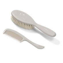 Щетка и расческа для волос с натуральной мягкой щетиной Серые BabyOno Щетка и расческа для волос с натуральной мягкой щетиной Серые BabyOno
