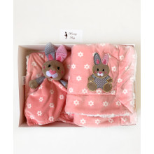 Одеяло-плед двухстороннее Minky Кролик Джулия BabyOno + игрушка