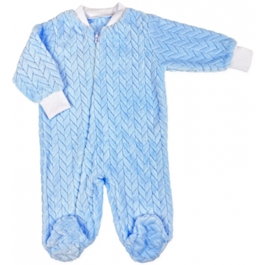 Комбинезон RoyalBaby Косичка Голубая (велюр) р.68 - 3-9 мес