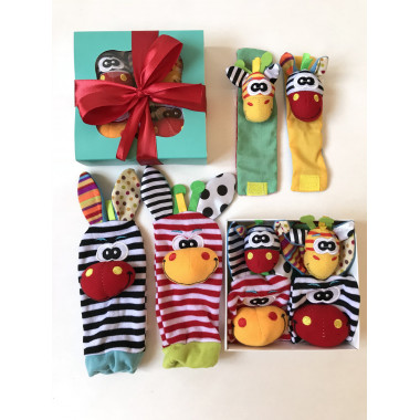 Комплект погремушек Джунгли на ножки и ручки 0+ Унисекс (ratt03)