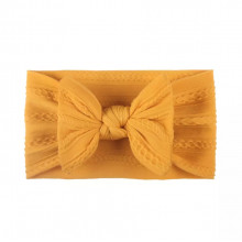 Афробант-повязка на голову – #6 Бантик желтый 0-3 года (33-50 см)