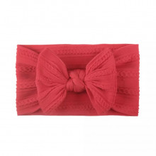 Афробант-повязка на голову – #9 Бантик красный 0-3 года (33-50 см)