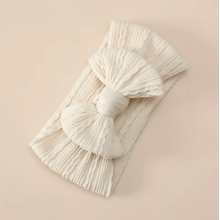 Афробант-повязка на голову #13 Бантик кремовый 0-3 года (33-50 см)