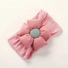 Афробант-повязка на голову – #4 Цветочек розовый 0-3 года (33-50 см)