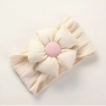 Афробант-повязка на голову – #5 Цветочек молочный 0-3 года (33-50 см)