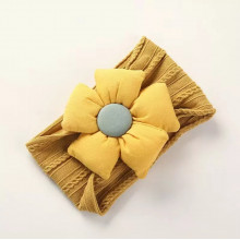 Афробант-повязка на голову – #1 Цветочек желтый 0-3 года (33-50 см)