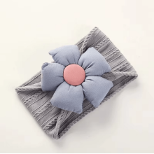 Афробант-повязка на голову – #12 Цветок серый 0-3 года (33-50 см)