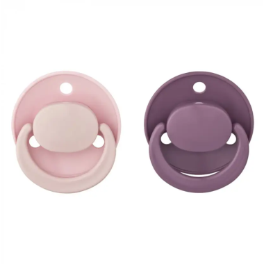 Пустышка (круглая) Baby-Nova латексная розово-сиреневая 0-24 месяцев, 2шт.