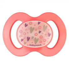 Пустышка силиконовая ортодонтическая ночная Baby-Nova розовая 0-6 мес, 1шт.