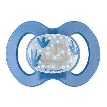 Пустышка силиконовая ортодонтическая ночная Baby-Nova голубая 0-6 мес, 1шт.