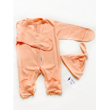 Человечек + шапочка Baby Body 0-3 мес Персиковый р.56 Человечек + шапочка Baby Body 0-3 мес Персиковый р.56