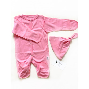 Человечек + шапочка Baby Body 3-6  мес Розовый р,62 см