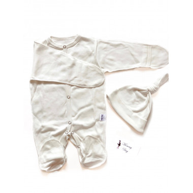 Человечек + шапочка Baby Body 3-6 мес Молочный р. 62 см