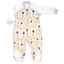 Человечек RoyalBaby Мишка с короной (серо-молочный) р.62, 0-6 мес 