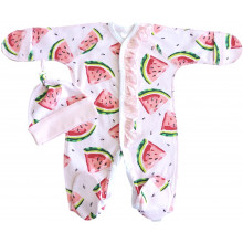 Человечек с шапочкой RoyalBaby Арбузики (кулир) р.56, 0-3 мес Человечек с шапочкой RoyalBaby Арбузики (кулир) р.56, 0-3 мес