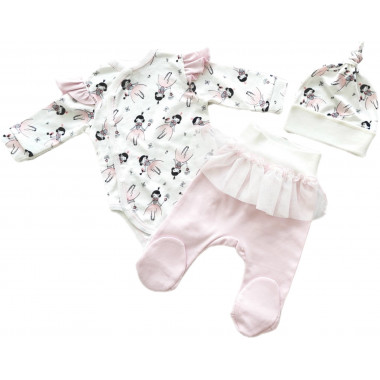 Комплект 3 ед. RoyalBaby Фея с молочным фатином р.56, 0-3 мес