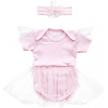 Боди-платье с повязкой RoyalBaby Пудра р.62, 0-6 мес Боди-платье с повязкой RoyalBaby Пудра р.62, 0-6 мес