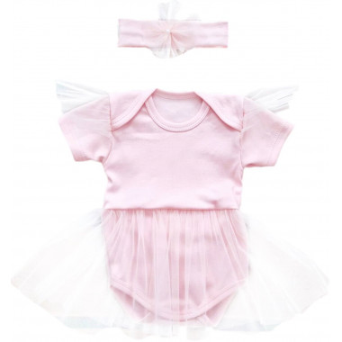 Боди-платье с повязкой RoyalBaby Пудра р.68, 3-9 мес