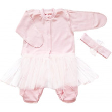 Человечек с повязкой и фатином RoyalBaby Пудра р.56, 0-3 мес Человечек с повязкой и фатином RoyalBaby Пудра р.56, 0-3 мес