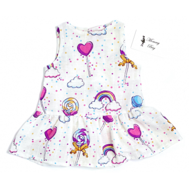 Муслиновое платье RoyalBaby Конфетки р.68, 3-9 мес