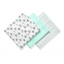 Бамбуковые органические пеленки BabyOno 3 шт. Ленивцы