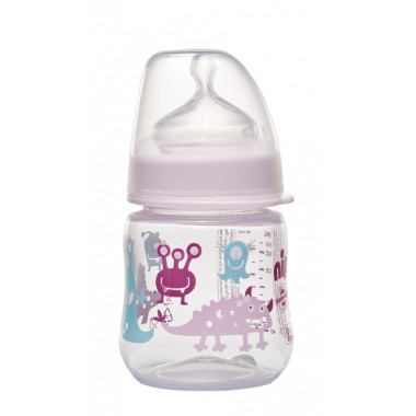 Бутылочка антиколиковая Nip Чудики для девочки розовая, 150 мл