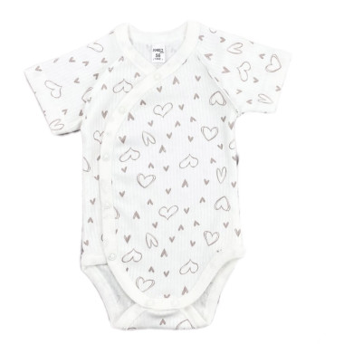Боди RoyalBaby Сердечки, молочный (интерлок) р.56