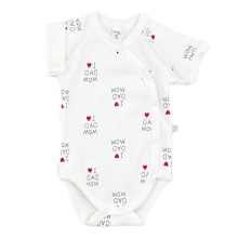 Боди RoyalBaby I Love Dad, Mom, молочный (интерлок) р.56