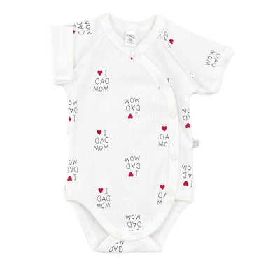 Боди RoyalBaby I Love Dad, Mom, молочный (интерлок) р.56