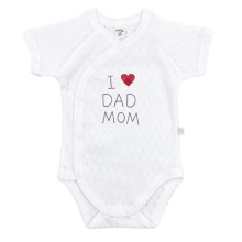 Боди RoyalBaby I Love Dad, Mom, белый (ажур) р.56