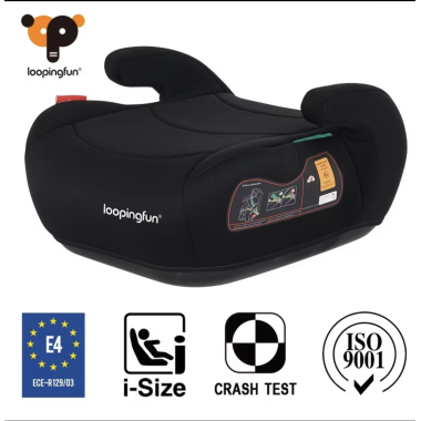 Автокресло-бустер Loopingfun группа 3 (22-36 кг) 3-12 лет, черный
